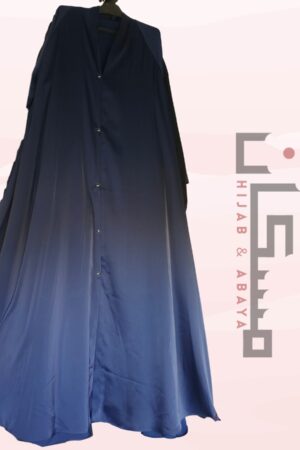 Classic Navy Button-Front Abaya