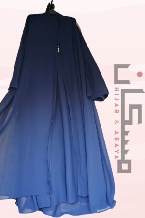 Two-Tone Blue Layered Abaya